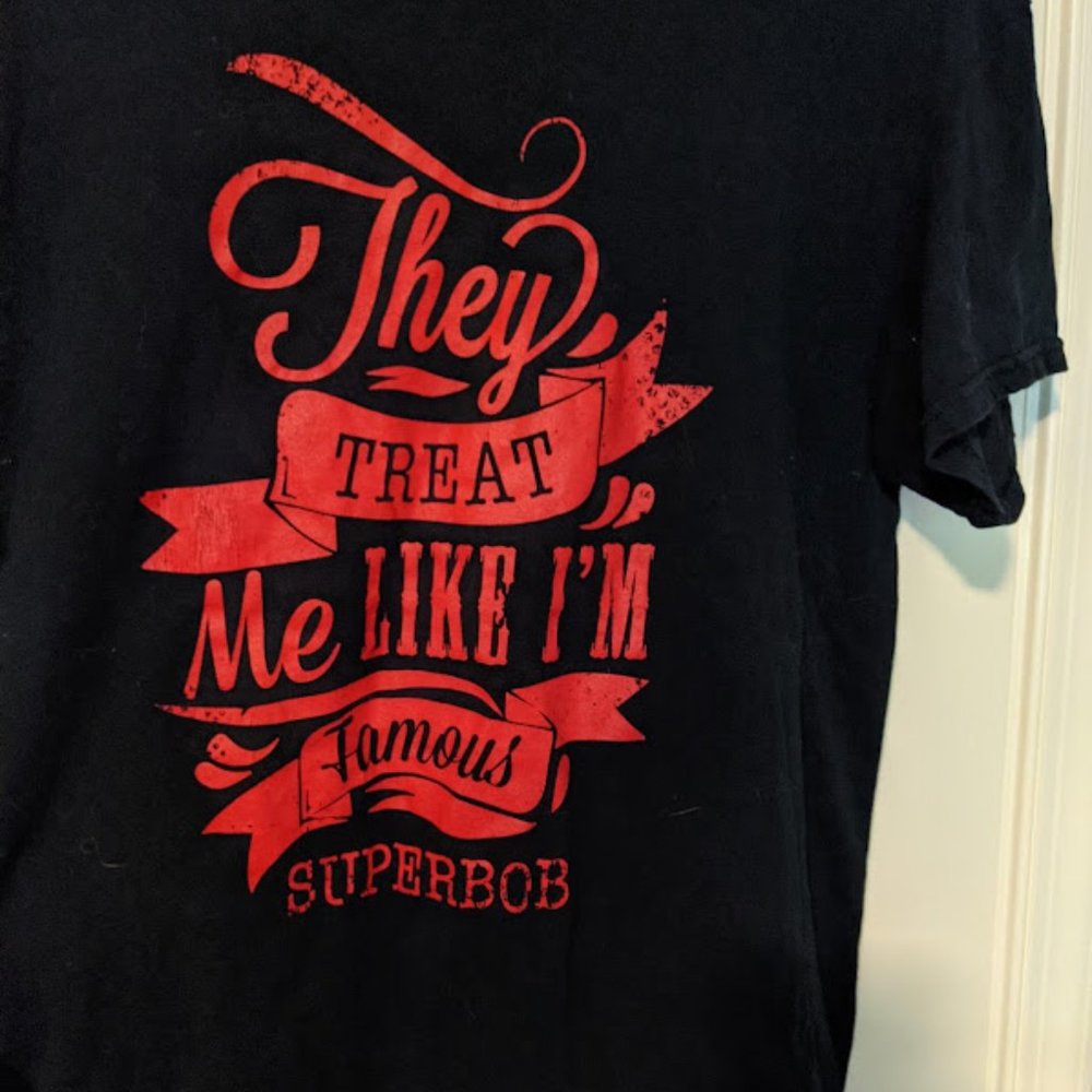 They Treat Me Like I’m Famous **Offers Accepted** Superbob rock band tshirt Med